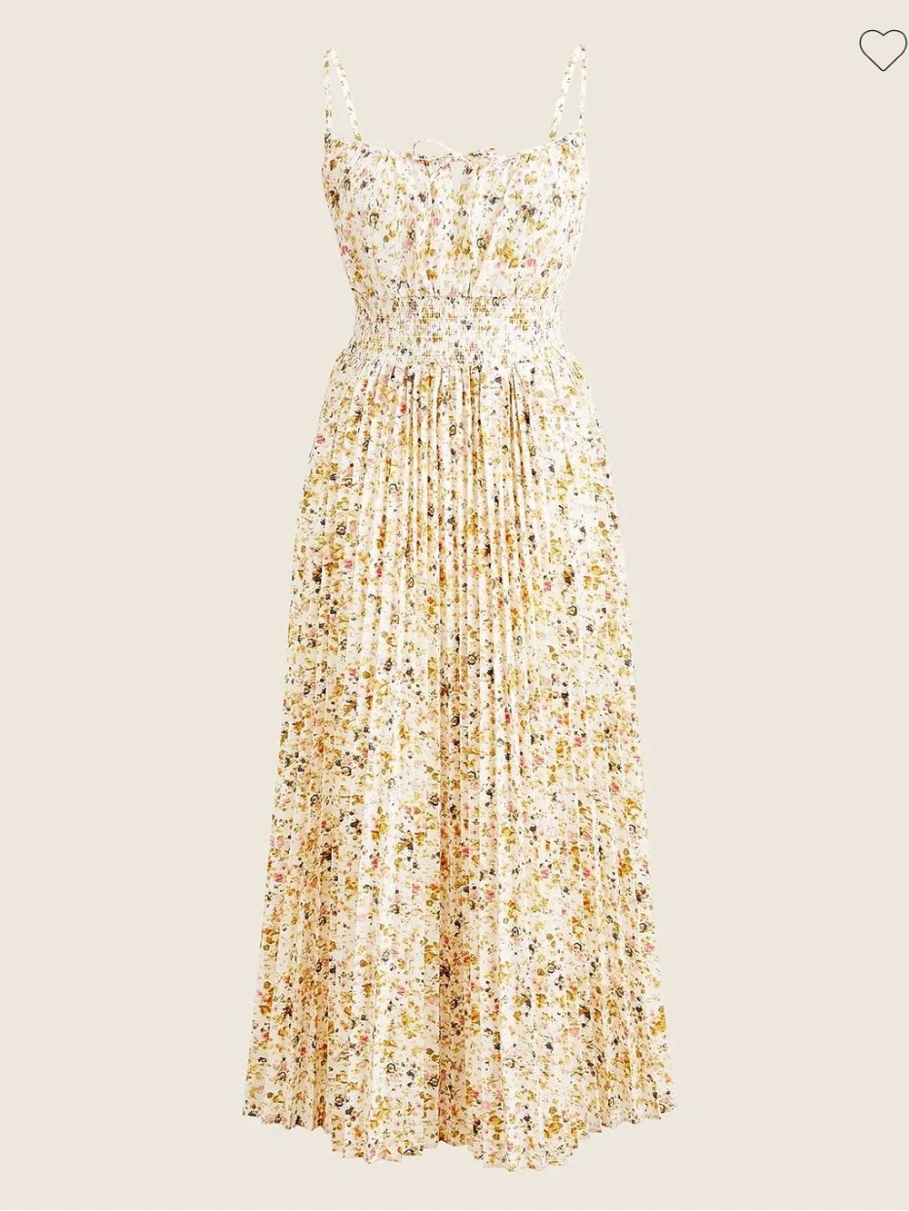 Jcrew Smocked-waist pleated dress in soft posies